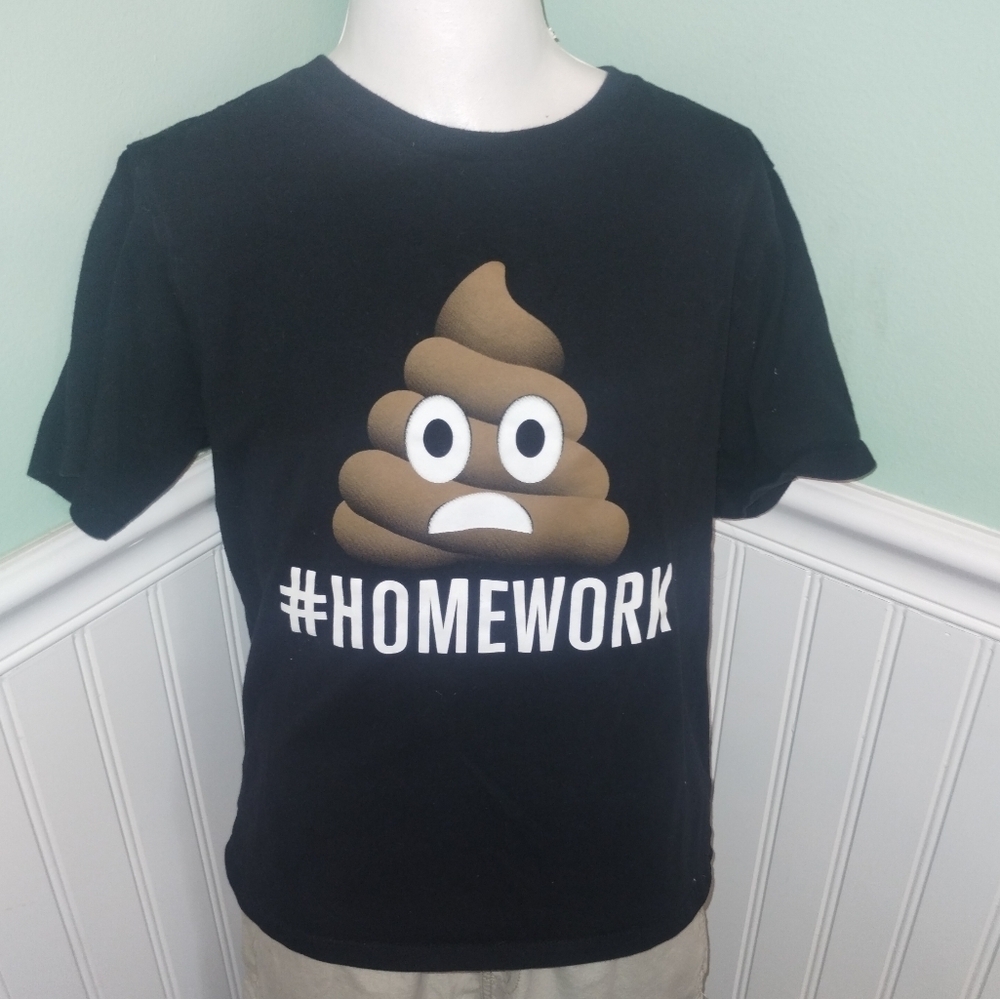 Poop emoji short sleeve t-shirt size 7/8